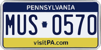PA license plate MUS0570