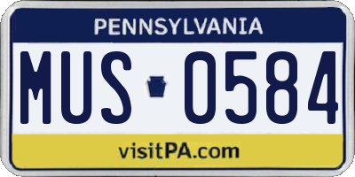 PA license plate MUS0584