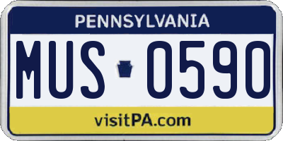 PA license plate MUS0590