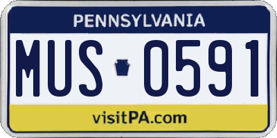 PA license plate MUS0591