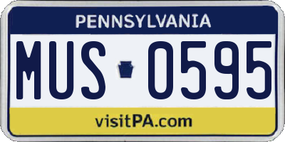 PA license plate MUS0595