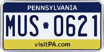 PA license plate MUS0621