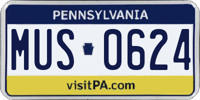 PA license plate MUS0624