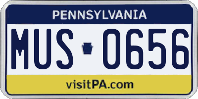 PA license plate MUS0656