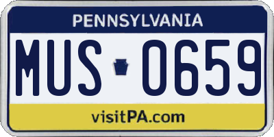PA license plate MUS0659