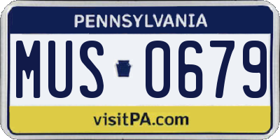 PA license plate MUS0679