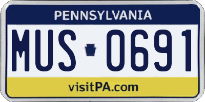 PA license plate MUS0691