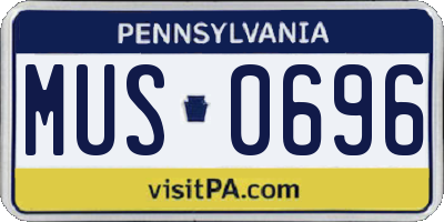 PA license plate MUS0696