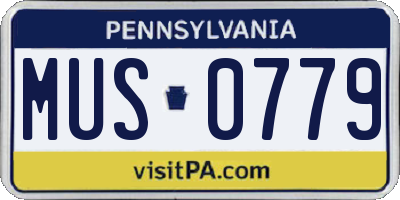 PA license plate MUS0779