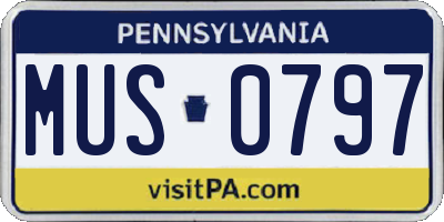 PA license plate MUS0797