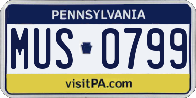 PA license plate MUS0799