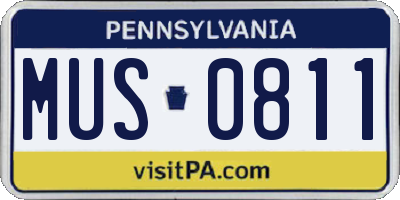 PA license plate MUS0811