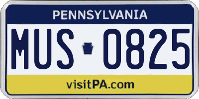 PA license plate MUS0825