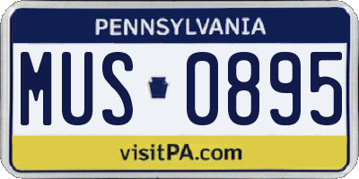 PA license plate MUS0895