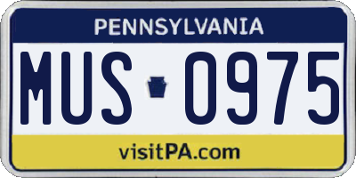 PA license plate MUS0975