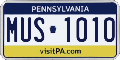 PA license plate MUS1010