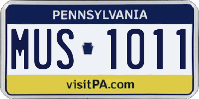 PA license plate MUS1011