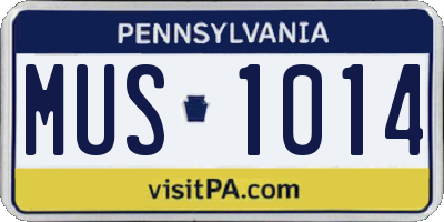 PA license plate MUS1014