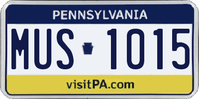 PA license plate MUS1015