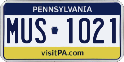 PA license plate MUS1021