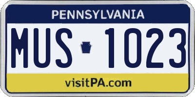 PA license plate MUS1023