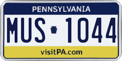PA license plate MUS1044