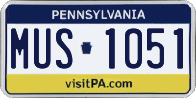 PA license plate MUS1051
