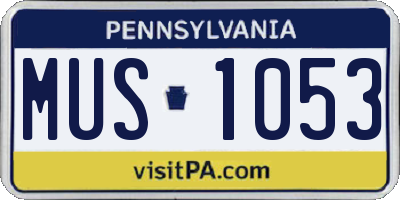 PA license plate MUS1053
