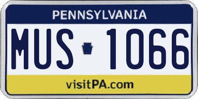 PA license plate MUS1066