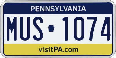 PA license plate MUS1074