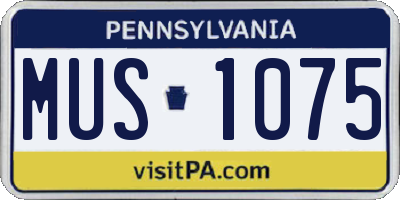 PA license plate MUS1075