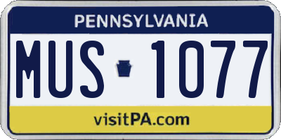 PA license plate MUS1077