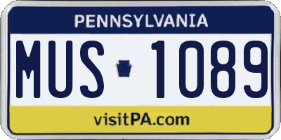 PA license plate MUS1089