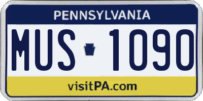PA license plate MUS1090