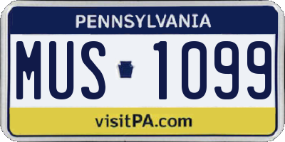 PA license plate MUS1099