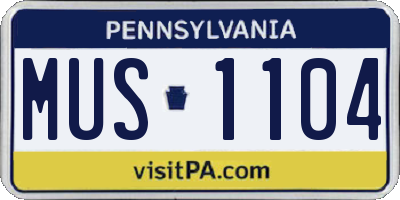 PA license plate MUS1104