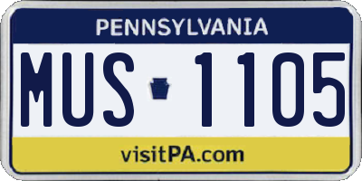 PA license plate MUS1105