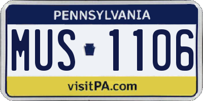 PA license plate MUS1106