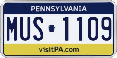 PA license plate MUS1109