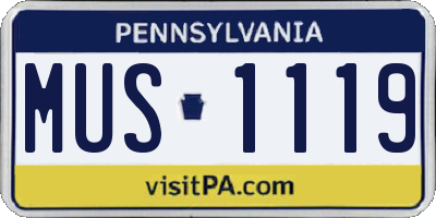 PA license plate MUS1119