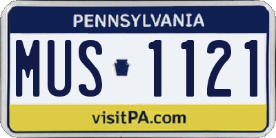PA license plate MUS1121