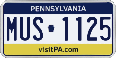 PA license plate MUS1125