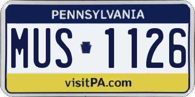 PA license plate MUS1126