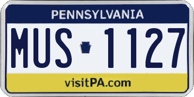 PA license plate MUS1127