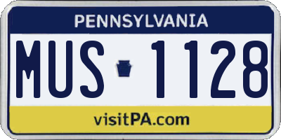 PA license plate MUS1128