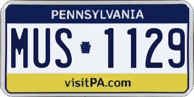 PA license plate MUS1129