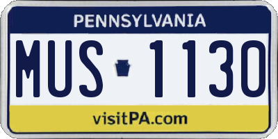 PA license plate MUS1130