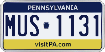 PA license plate MUS1131