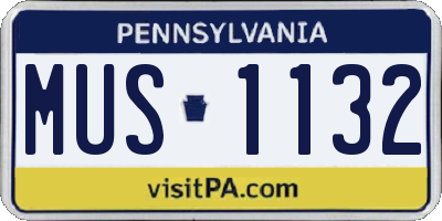 PA license plate MUS1132