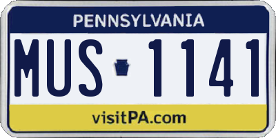 PA license plate MUS1141
